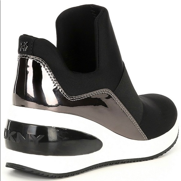 DKNY Faux Fur Borg Wedge Sneaker Boots (SOLD) - Picture 4 of 10